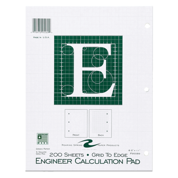 engineering paper 200 sheets grid lines